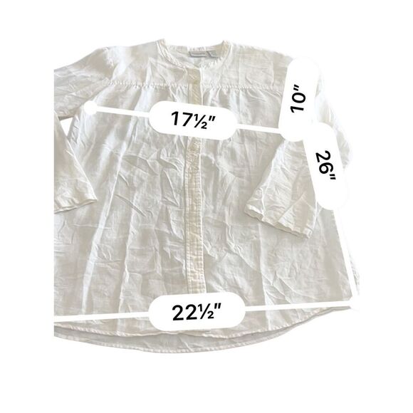 Chico’s 100% Linen Button-Front Shirt size 2 (12-14) - Picture 8 of 13